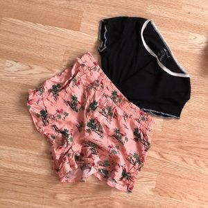 Forever 21 pink shorts with flamingos